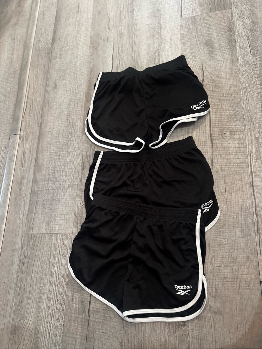 Reebok Black Athletic Shorts with White Trim - 3 Pack Style
